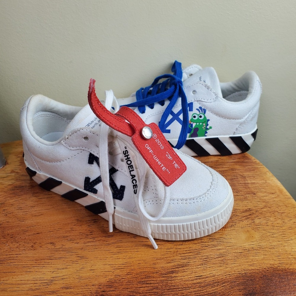Kids Off White Monster Virgil Abloh White Sneakers Zip Tie Vulcanized 29